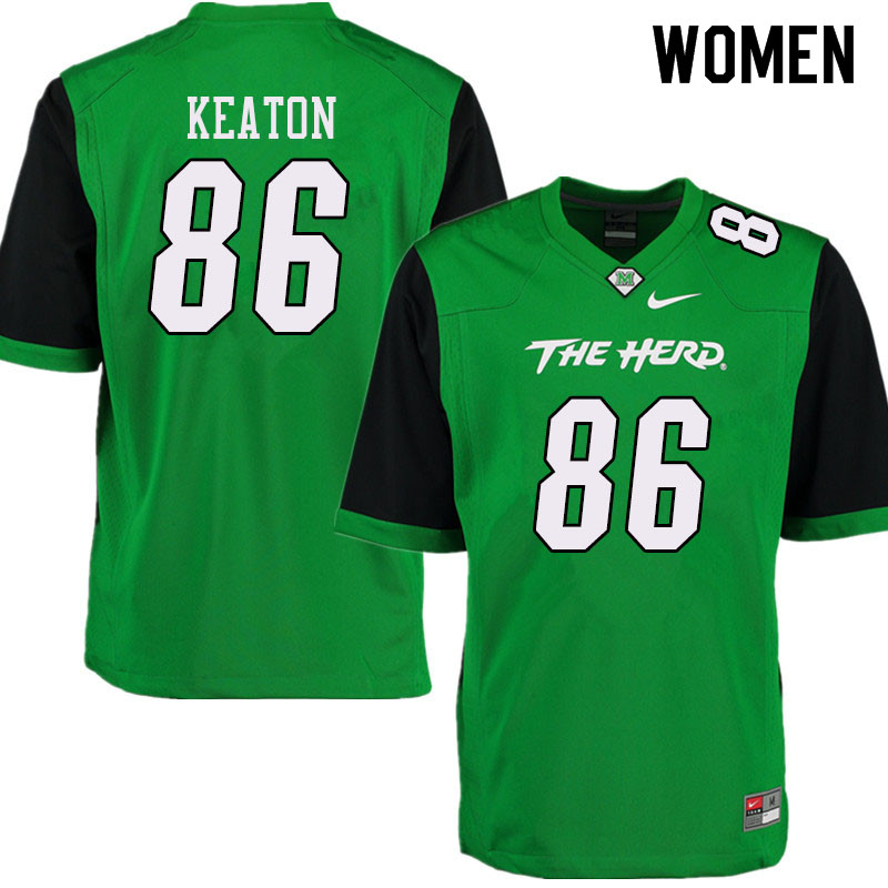 Women #86 Talik Keaton Marshall Thundering Herd College Football Jerseys Sale-Green